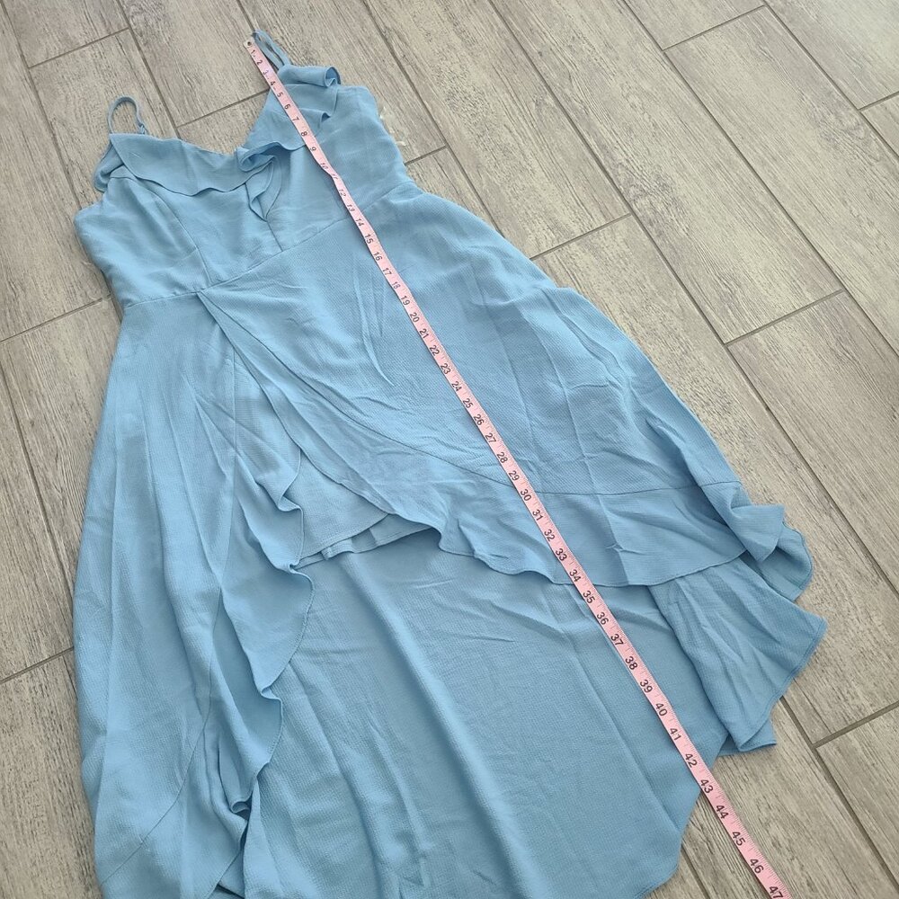 GB Fan Favs ruffle high low dress dusty blue size large NWT - Picture 4 of 13
